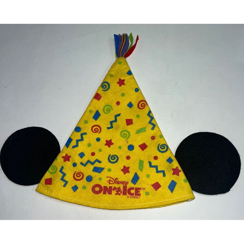 Disney On Ice Mickey Ears Party Hat Felt Yellow Birthday